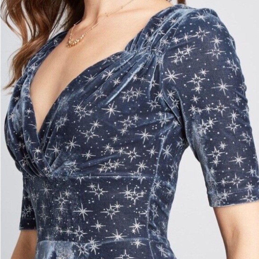 NWT Modcloth x Collectif Vixen Match Trixie Velvet Dress in Women's US26/UK 30 - Picture 2 of 4
